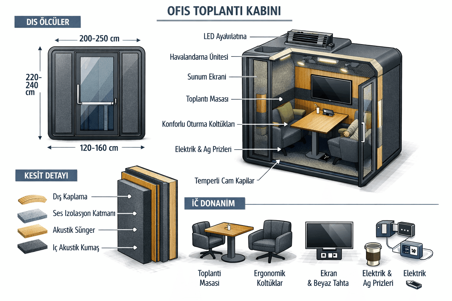Toplantı Odası Kabini akustik panel