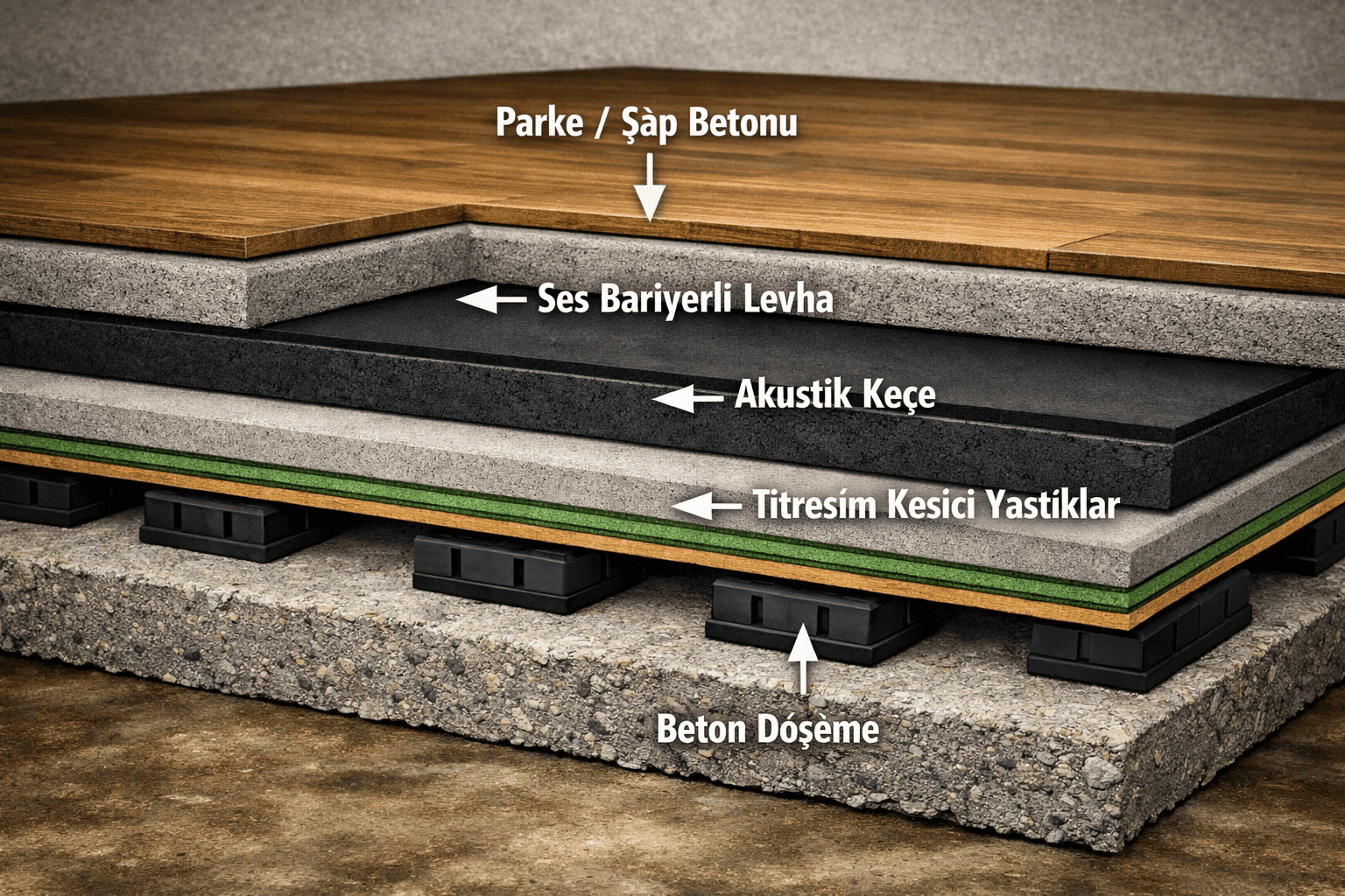 Parke Altı Ses Yalıtımı akustik panel